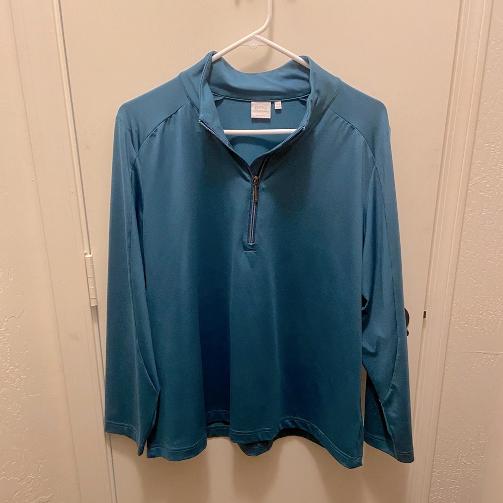 PING Sensorcool Long Sleeve Quarter-Zip in Teal